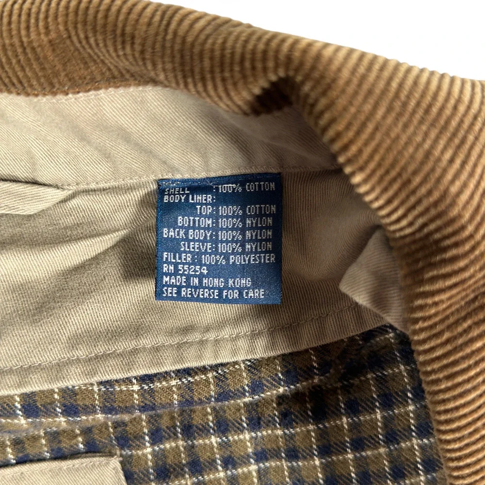 Vintage Van Heusen Chore Coat Adult EXTRA LARGE Brown Canvas Lined Quilted Barn